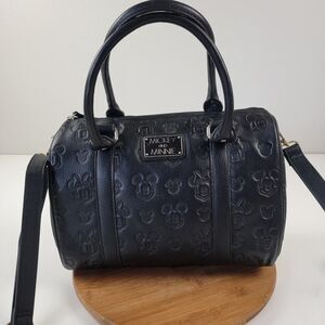 Disney Loungefly Purse Mickey Minnie Black Embossed Leather Handbag Boutique‎